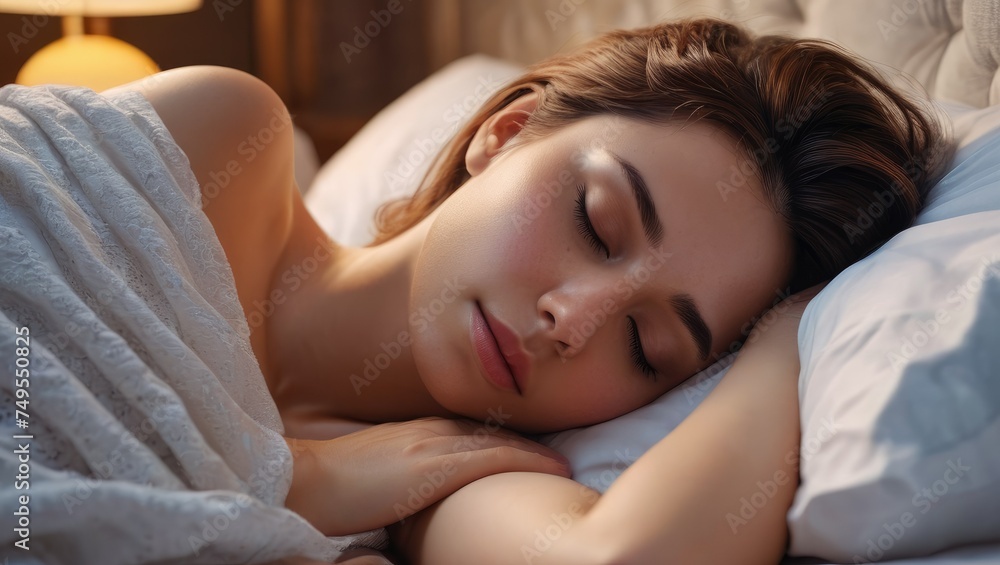 Solo Slumber: Young Woman's Peaceful Morning Retreat Solo Slumber: Young Woman's Peaceful Morning Retreat