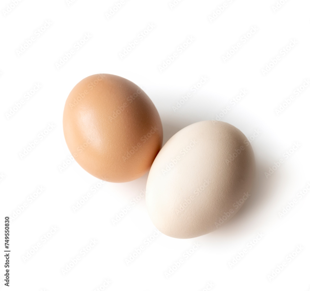 Hen eggs on white background. Hen eggs on white background.