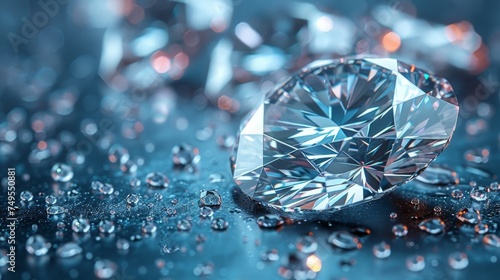 A diamond with a reflection