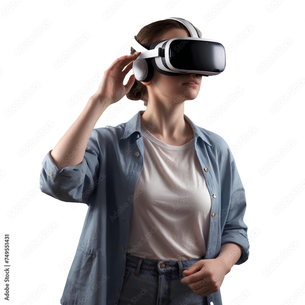woman in a VR game a transparent background woman in a VR game a transparent background