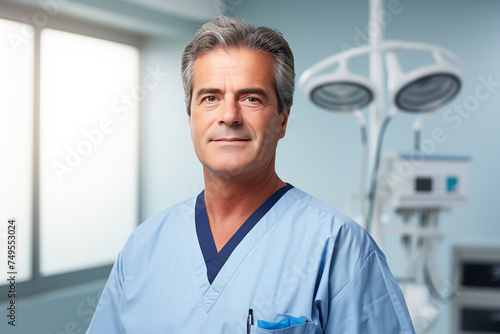 Middle aged man with doctor uniform