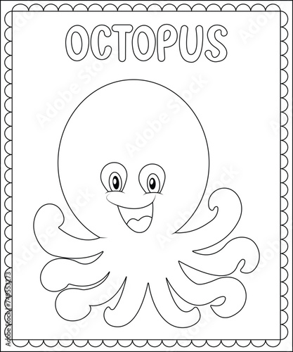 Big and simple coloring page for kids photo