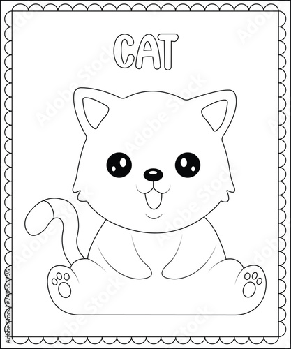 Big and simple coloring page for kids photo