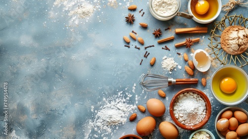 Kitchen Ingredients  Baking and Cooking Background Frame