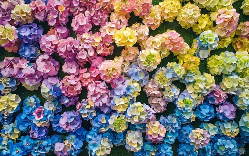 Vibrant Hydrangea Blossoms: Colorful Floral Background © Mike