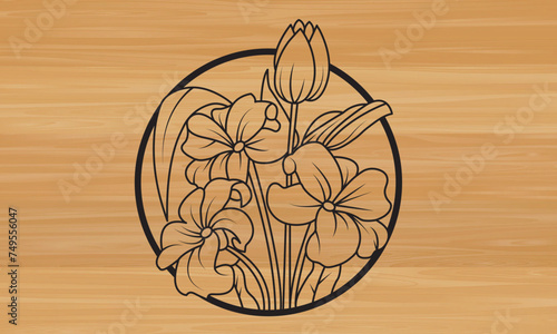 Flower metal wall art Laser Cut File,engraving Art Svg