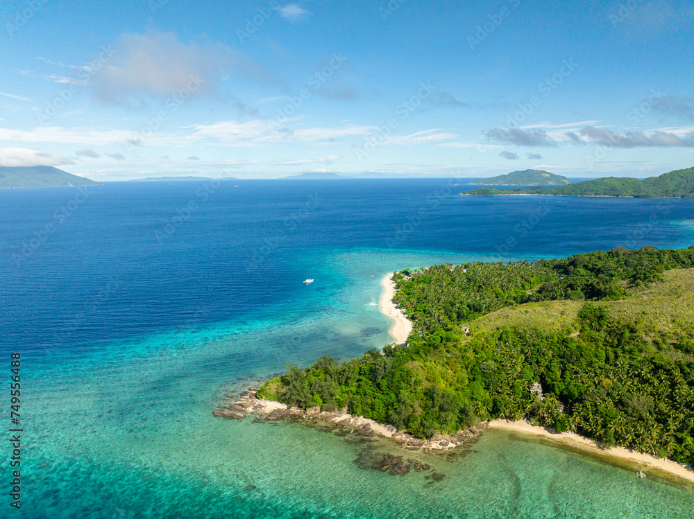 Transparent turquoise sea water and corals in Logbon Island. Romblon, Romblon. Philippines.
