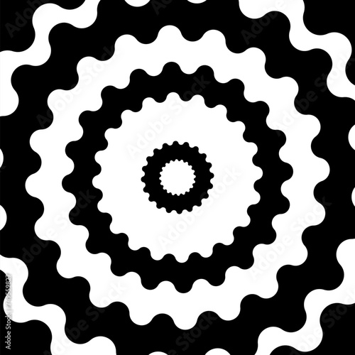 Black and white abstract background with smooth and mild wavy optical illusion effects and lines, surreal background for advertising or social media post.
