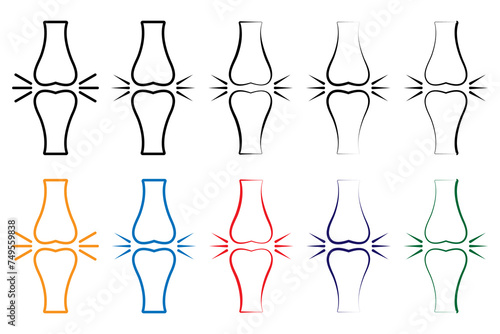 Bones joint icon is an isolated outline vector from human body parts collection for apps, ui and web.