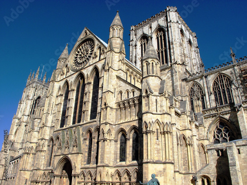 York Cathedral with blue sky – York – Yorkshire – England – UK