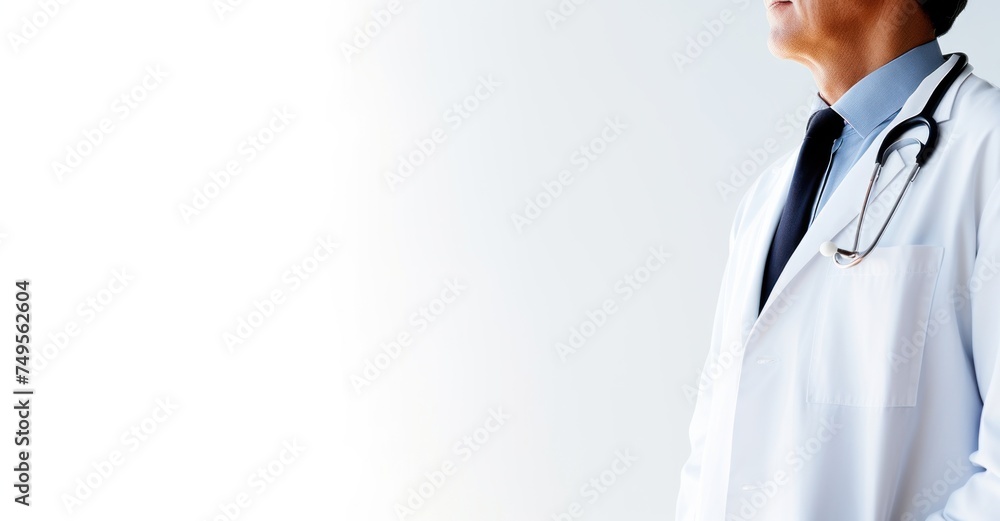 Compassionate doctor in lab coat, representing care and medical expertise. Compassionate doctor in lab coat, representing care and medical expertise.