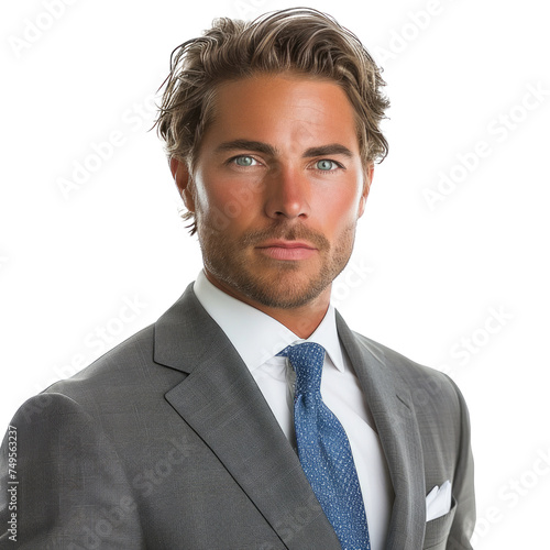 Businessman in Suit and Tie Posing