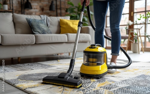 Home Cleaning Routine: Vacuuming the Carpet