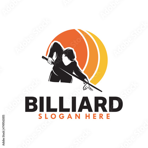 billiard logo design vector illustration