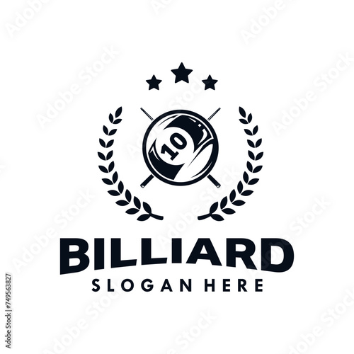billiard logo design vector illustration