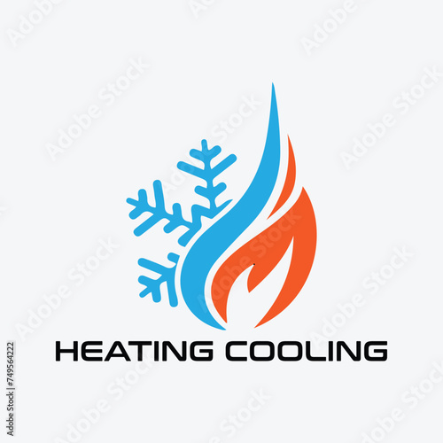 Fototapeta Naklejka Na Ścianę i Meble -  hvac heating and cooling logo design vector