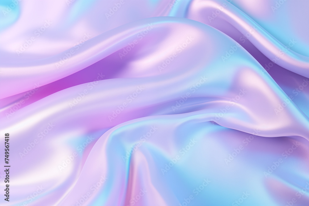 Obraz premium Iridescent background. Psychedelic iridescent creative background, trends 80s or 90s. Holographic Abstract soft pastel colors backdrop. Holographic Foil Backdrop. Trendy creative gradient.