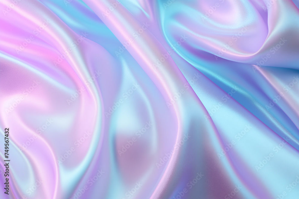 Fototapeta premium Iridescent background. Psychedelic iridescent creative background, trends 80s or 90s. Holographic Abstract soft pastel colors backdrop. Holographic Foil Backdrop. Trendy creative gradient.