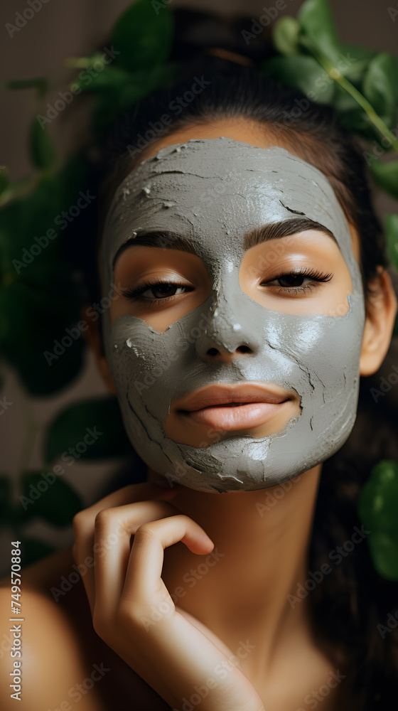 A close-up shot of a person making their own natural face mask is DIY skincare. Generative AI A close-up shot of a person making their own natural face mask is DIY skincare. Generative AI