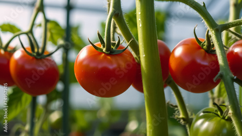 ripe tomato in a greenhouse agriculture