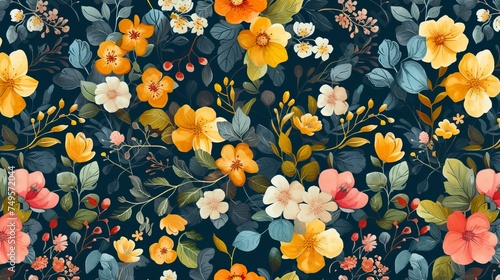 Elegant floral pattern in small flower