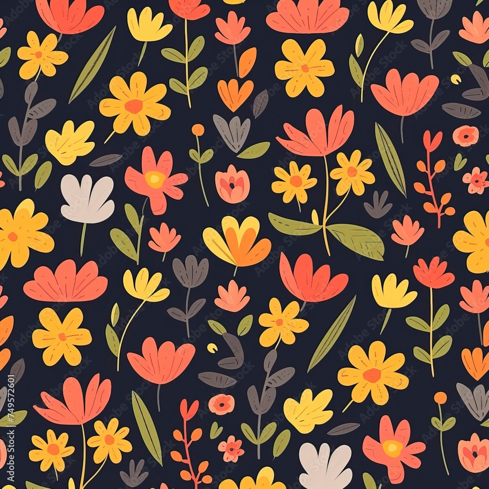 Flat Floral Pattern Flat Floral Pattern
