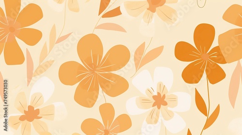 flower print on a yellow background