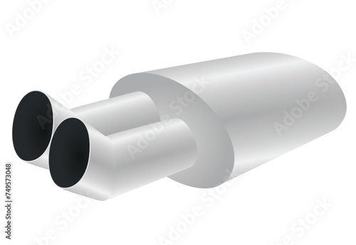 Grey exhaust pipe. vector illustration