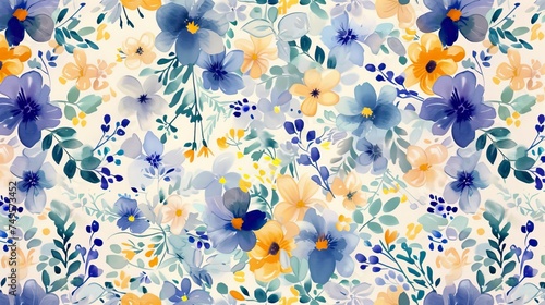 Gentle bright tiny flowers pattern For summer print