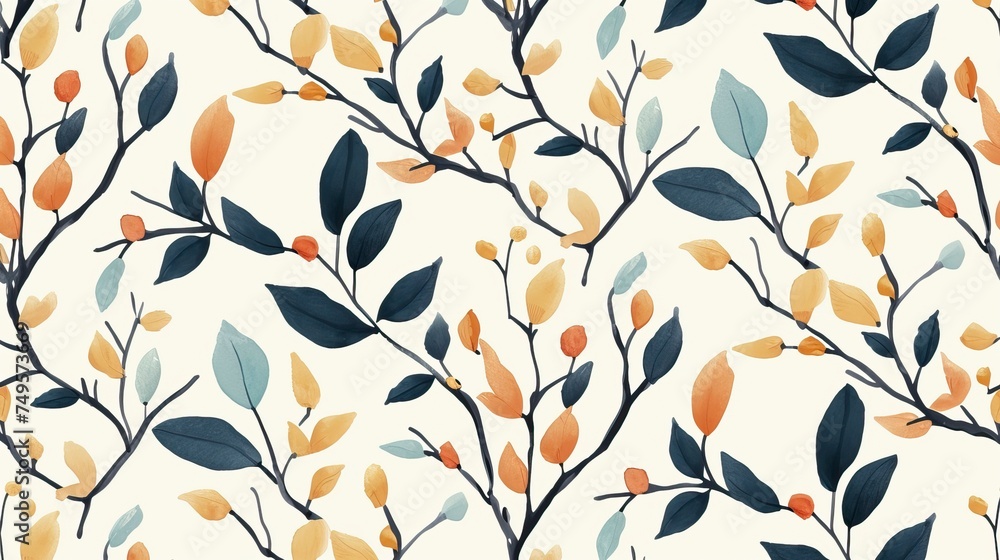 light seamless pattern with branches hand drawn paint light seamless pattern with branches hand drawn paint