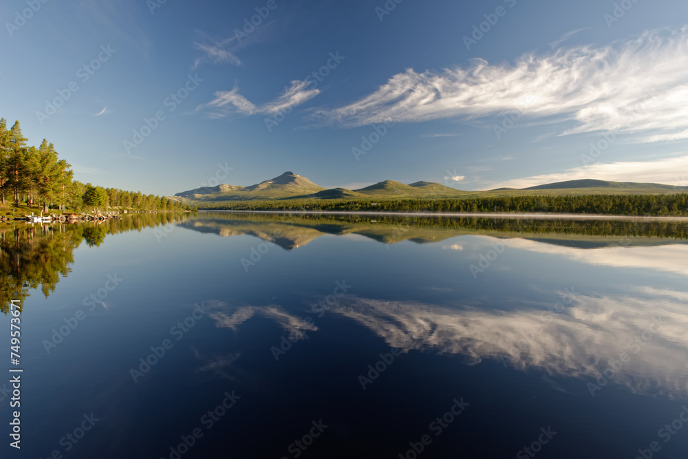 lake reflection of mountains