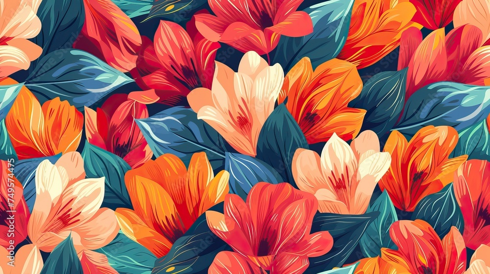 Seamless pattern with colorful pattern of abstract flower Seamless pattern with colorful pattern of abstract flower