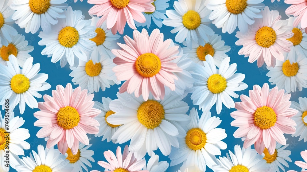 Simple seamless pattern with daisies Simple seamless pattern with daisies