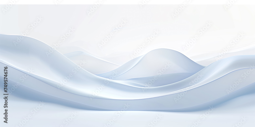 An elegant wave of translucent fabric creates a smooth, flowing form on a serene white background.