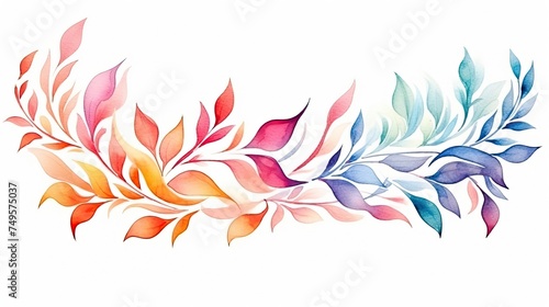 Watercolor border isolated on white Background 