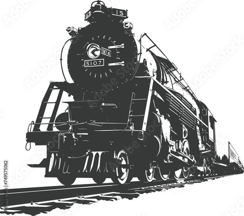 Silhouette locomotive black color only