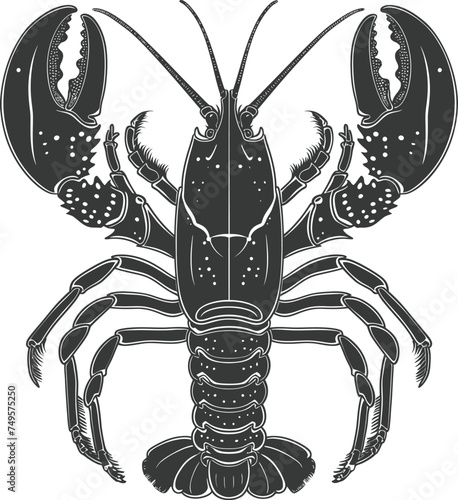 Silhouette lobster black color only
