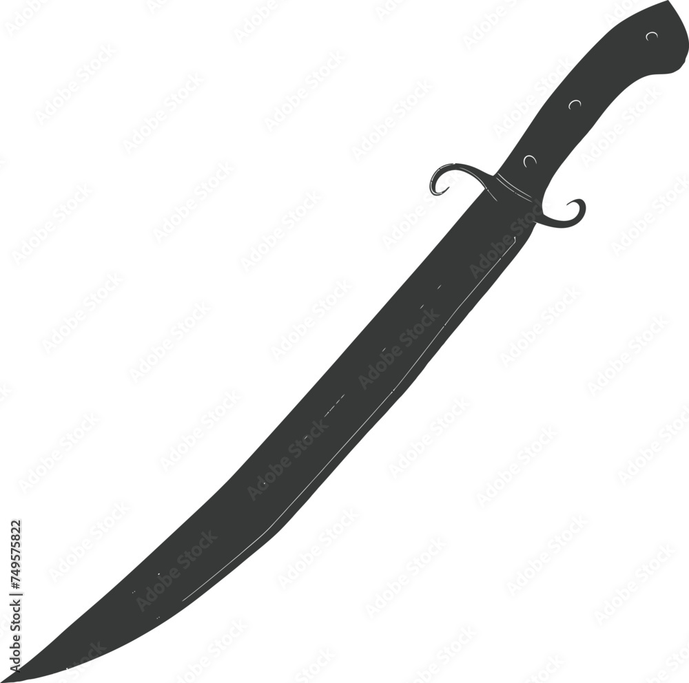 Silhouette Machete weapon black color only Silhouette Machete weapon black color only