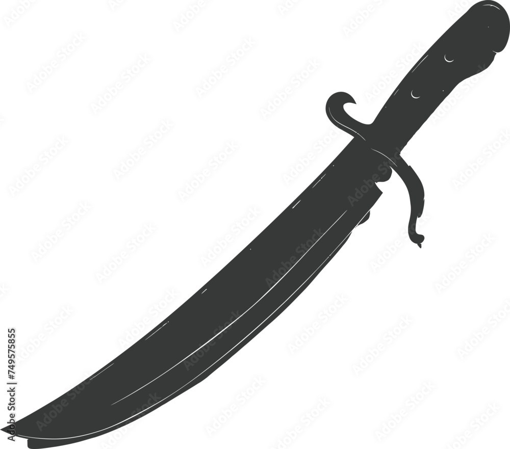 Silhouette Machete weapon black color only Silhouette Machete weapon black color only