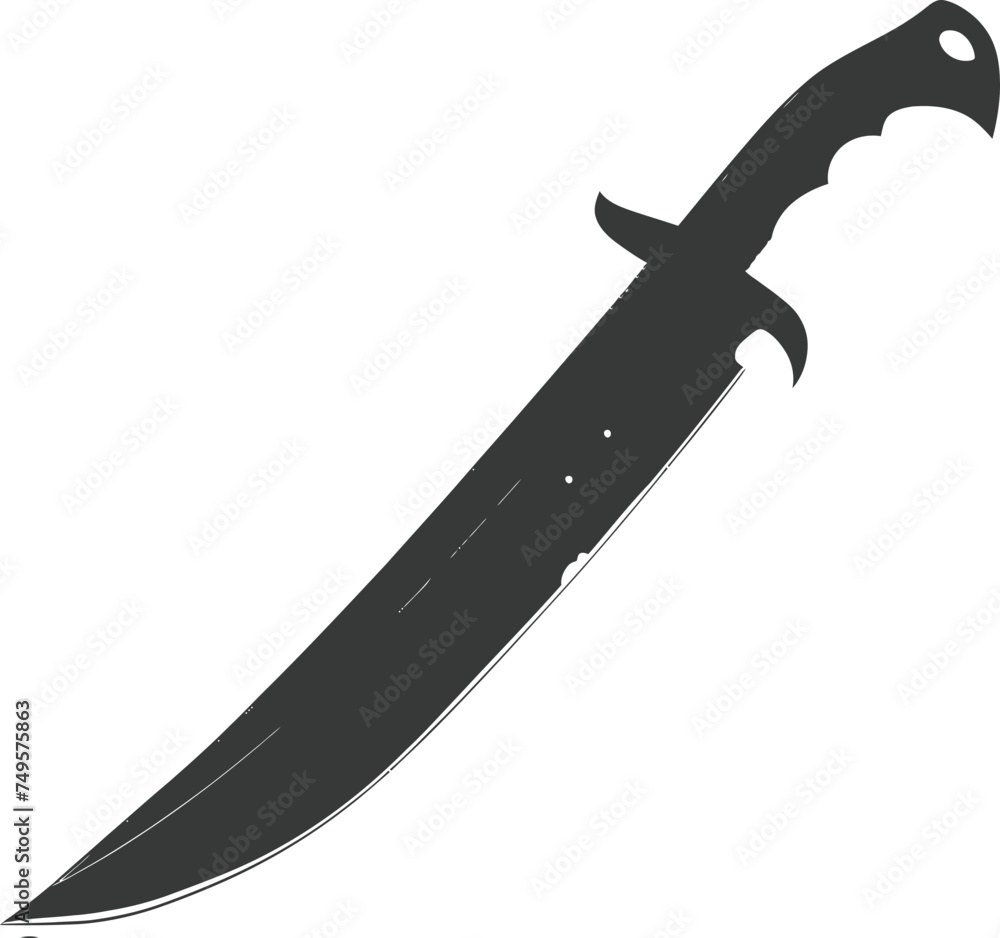 Silhouette Machete weapon black color only Silhouette Machete weapon black color only