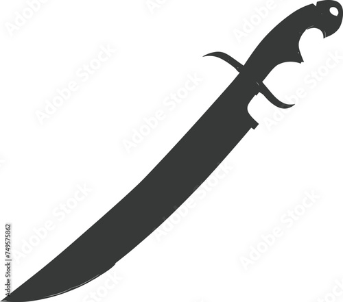 Silhouette Machete weapon black color only
