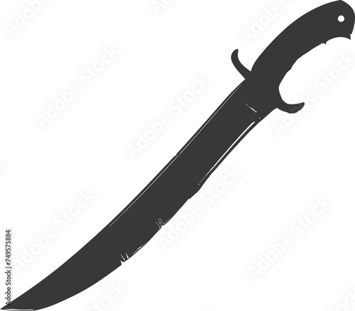 Silhouette Machete weapon black color only