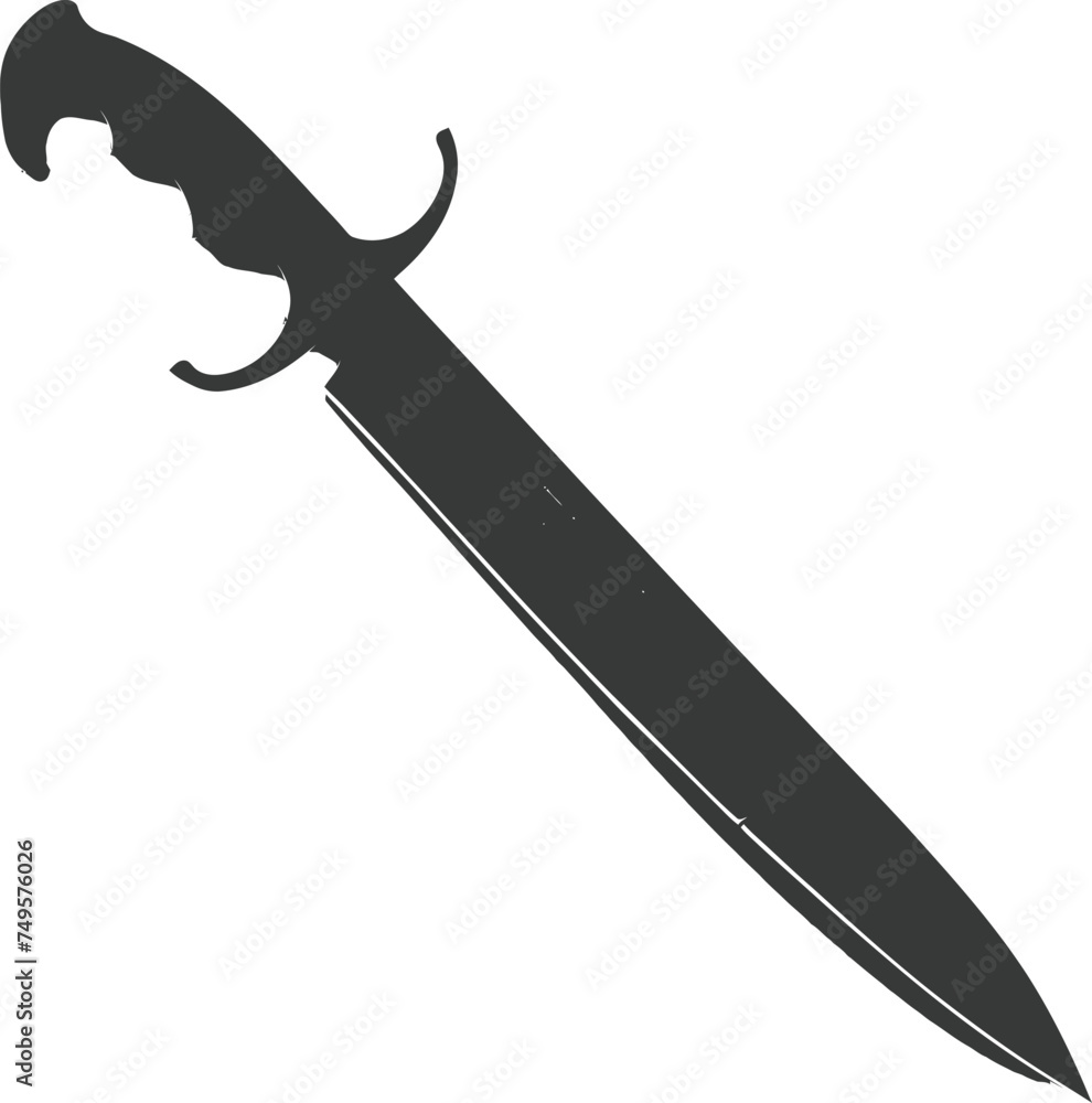 Silhouette Machete weapon black color only Silhouette Machete weapon black color only