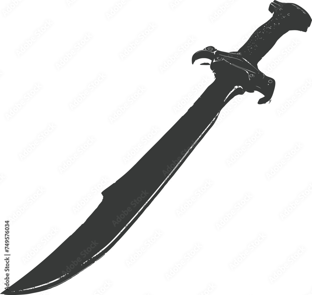 Silhouette Machete weapon black color only Silhouette Machete weapon black color only