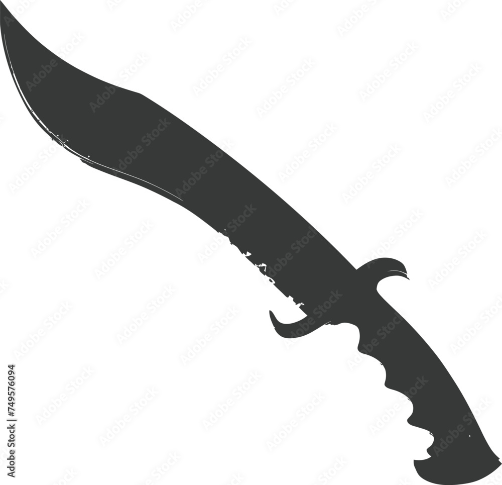 Silhouette Machete weapon black color only Silhouette Machete weapon black color only