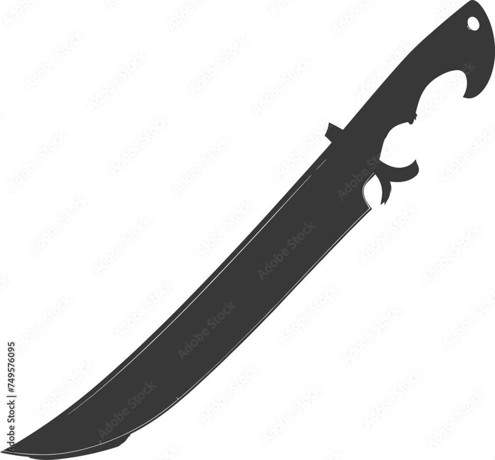 Silhouette Machete weapon black color only Silhouette Machete weapon black color only
