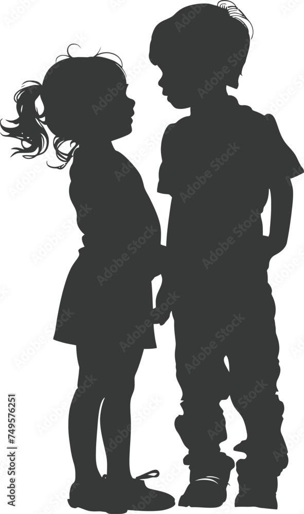 Silhouette illustration for celebrating world sibling day
