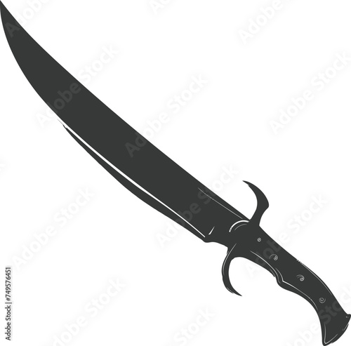 Silhouette Machete weapon black color only