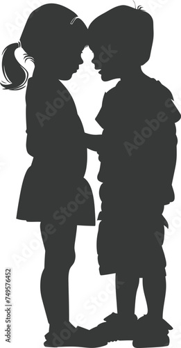 Silhouette illustration for celebrating world sibling day