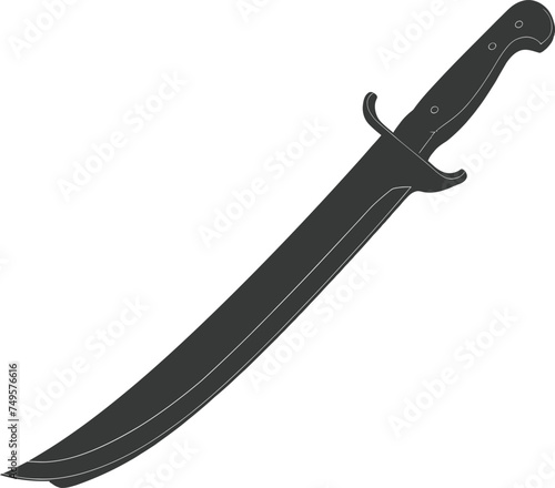 Silhouette Machete weapon black color only